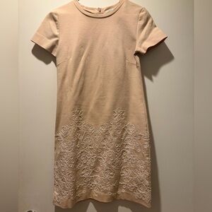 Kimchi Blue Blush Pink Mini Dress with Floral Embroidered Hem